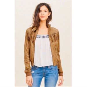 Faux Suede Bomber Jacket